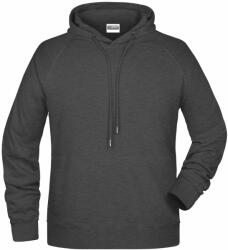 James & Nicholson (Daiber) Férfi kapucnis biopamut felső 8024 - Fekete melírozott | 4XL (1-8024-1782964)