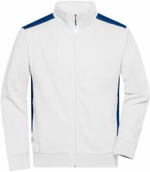 James & Nicholson Férfi pulóver kapucni nélkül JN870 - Fehér / királykék | 2XL (1-JN870-1764364)