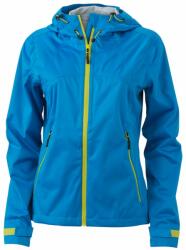 James & Nicholson (Daiber) Női softshell kapucnis kabát JN1097 - Aqua / sárgászöld | L (1-JN1097-1725198)