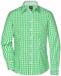 James & Nicholson (Daiber) Női kockás ing JN616 - Zöld / fehér | 2XL (1-JN616-1699030)