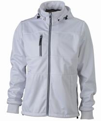 James & Nicholson (Daiber) Férfi sportos softshell kabát JN1078 - Fehér / fehér / sötétkék | L (1-JN1078-1714184)