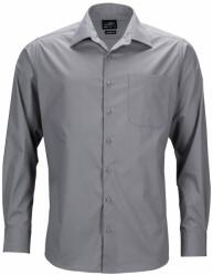 James & Nicholson (Daiber) Férfi hosszú ujjú ing JN642 - Acélszín | XL (1-JN642-1748344)