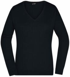 James & Nicholson (Daiber) Női pamut pulóver JN658 - Fekete | 2XL (1-JN658-1699315)