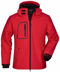 James & Nicholson Férfi téli softshell kabát JN1000 - Piros | XL (1-JN1000-123930)