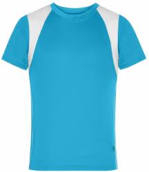 James & Nicholson (Daiber) Gyerek sportos rövid ujjú póló JN397k - Türkiz / fehér | XL (1-JN397K-164483)
