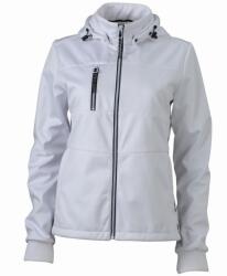 James & Nicholson Női sportos softshell kabát JN1077 - Fehér / fehér / sötétkék | L (1-JN1077-1714152)