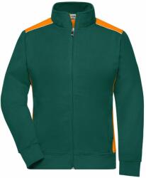 James & Nicholson Női pulóver kapucni nélkül JN869 - Sötétzöld / narancssárga | 2XL (1-JN869-1764254)