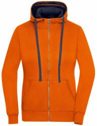 James & Nicholson (Daiber) Női kapucnis cipzáros pulóver JN962 - Sötét narancssárga / sötétkék | 2XL (1-JN962-1700596)