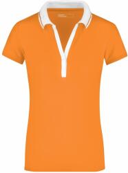James & Nicholson Női elasztikus galléros póló JN158 - Narancssárga / fehér | XL (1-JN158-76056)