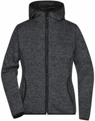 James & Nicholson (Daiber) Női cipzáros kapucnis felső JN588 - Sötét melírozott / fekete | 2XL (1-JN588-1698499)