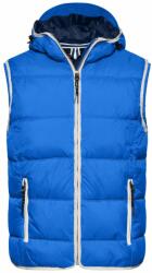 James & Nicholson (Daiber) Férfi mellény kapucnival JN1076 - Kék / fehér | 3XL (1-JN1076-1714135)