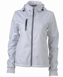 James & Nicholson (Daiber) Női sportos softshell kabát JN1077 - Fehér / fehér / sötétkék | 2XL (1-JN1077-1714154)