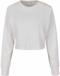 Build Your Brand Női hosszú ujjú crop top felső - Fehér | 3XL (BY131-1000303411)