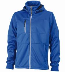 James & Nicholson Férfi sportos softshell kabát JN1078 - Kék / sötétkék / fehér | XL (1-JN1078-1714203)