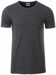 James & Nicholson (Daiber) Klasszikus férfi biopamut póló 8008 - Fekete melírozott | 2XL (1-8008-1755134)