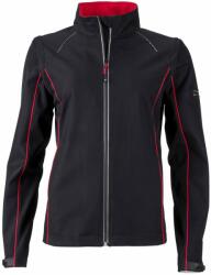 James & Nicholson Női softshell kabát 2v1 JN1121 - Fekete / piros | XL (1-JN1121-1745130)