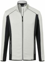 James & Nicholson (Daiber) Férfi fleece sztreccs pulóver JN784 - Off-white / sötétszürke | XL (1-JN784-1771538)