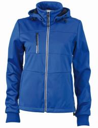 James & Nicholson Női sportos softshell kabát JN1077 - Kék / sötétkék / fehér | XL (1-JN1077-1714168)