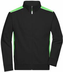 James & Nicholson Férfi pulóver kapucni nélkül JN870 - Fekete / limeszín | XS (1-JN870-1764289)