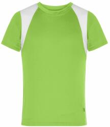 James & Nicholson (Daiber) Gyerek sportos rövid ujjú póló JN397k - Limezöld / fehér | 2XL (1-JN397K-164504)