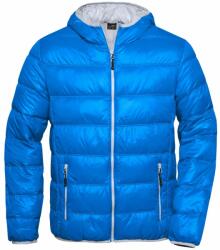 James & Nicholson Férfi könnyű pelyhes kabát JN1060 - Kék / ezüst | XXXL (1-JN1060-1701290)