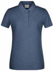 James & Nicholson (Daiber) Női galléros biopamut póló 8009 - Világos farmerkék melírozott | 2XL (1-8009-1755374)