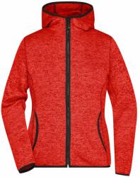 James & Nicholson (Daiber) Női cipzáros kapucnis felső JN588 - Piros melírozott / fekete | M (1-JN588-1722725)