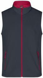 James & Nicholson (Daiber) Férfi softshell mellény JN1128 - Acélszürke / piros | XL (1-JN1128-1745514)