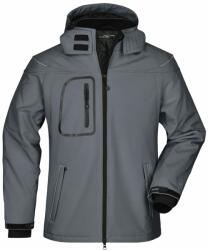 James & Nicholson Férfi téli softshell kabát JN1000 - Sötétszürke | S (1-JN1000-1696091)