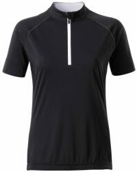 James & Nicholson (Daiber) Női kerékpáros mez rövid cipzárral JN513 - Fekete / fehér | S (1-JN513-1752598)