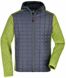 James & Nicholson (Daiber) Férfi hibrid kabát JN772 - Kiwi melírozott / antracit melírozott | 3XL (1-JN772-1759163)