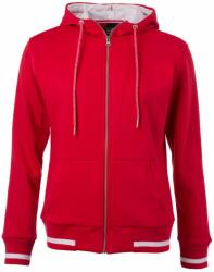 James & Nicholson (Daiber) Club női cipzáros kapucnis felső JN775 - Piros / fehér | 2XL (1-JN775-1767462)