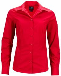 James & Nicholson (Daiber) Női hosszú ujjú ing JN641 - Piros | 2XL (1-JN641-1748223)