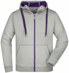 James & Nicholson (Daiber) Férfi kétszínű felső JN355 - Szürke melírozott / lila | 2XL (1-JN355-144658)