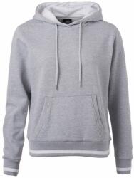James & Nicholson (Daiber) Club női kapucnis felső JN777 - Szürke melírozott / fehér | 2XL (1-JN777-1767518)