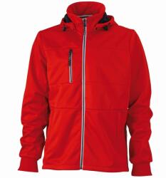 James & Nicholson Férfi sportos softshell kabát JN1078 - Piros / sötétkék / fehér | XXXL (1-JN1078-1714175)