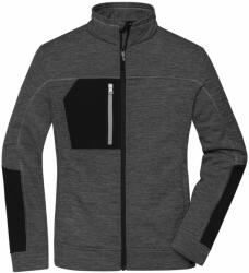 James & Nicholson Női fleece pulóver JN1817 - Fekete melírozott / fekete / ezüst | L (1-JN1817-1799759)