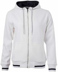 James & Nicholson (Daiber) Club női cipzáros kapucnis felső JN775 - Fehér / sötétkék | M (1-JN775-1767469)