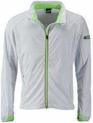 James & Nicholson (Daiber) Férfi sportos softshell kabát JN1126 - Fehér / világoszöld | M (1-JN1126-1749000)