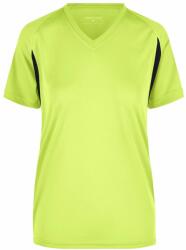 James & Nicholson Női sportos rövid ujjú póló JN316 - Fluoreszkáló sárga / fekete | S (1-JN316-95689)