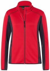 James & Nicholson (Daiber) Női fleece sztreccs pulóver JN783 - Piros / sötétszürke | S (1-JN783-1771353)