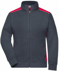 James & Nicholson Női pulóver kapucni nélkül JN869 - Sötétszürke / piros | S (1-JN869-1764242)