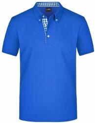 James & Nicholson (Daiber) Elegáns férfi galléros póló JN964 - Királykék / királykék / fehér | 2XL (1-JN964-1700689)