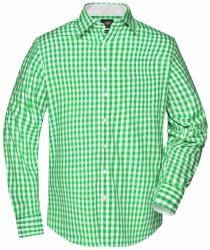 James & Nicholson (Daiber) Férfi kockás ing JN617 - Zöld / fehér | M (1-JN617-1699083)