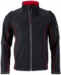 James & Nicholson (Daiber) Férfi softshell kabát 2v1 JN1122 - Fekete / piros | XXL (1-JN1122-1745165)