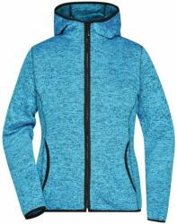 James & Nicholson (Daiber) Női cipzáros kapucnis felső JN588 - Kék melírozott / fekete | M (1-JN588-1722730)