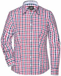 James & Nicholson (Daiber) Női kockás ing JN616 - Sötétkék / piros / sötétkék / fehér | M (1-JN616-1723881)