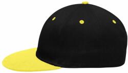 Myrtle Beach (Daiber) Kétszínű Flatpeak sapka MB6581 - Fekete / napsárga | unisex (MB6581-1713318)