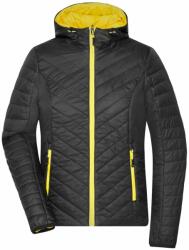 James & Nicholson Női könnyű, kifordítható kabát JN1091 - Fekete / sárga | XL (1-JN1091-1724997)