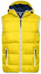 James & Nicholson (Daiber) Férfi mellény kapucnival JN1076 - Napsárga / fehér | 2XL (1-JN1076-1714122)